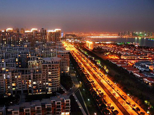 美丽的园区夜景